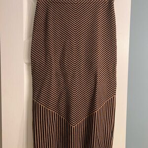 Rachel Zoe Black and Brown Chevron Pencil Skirt